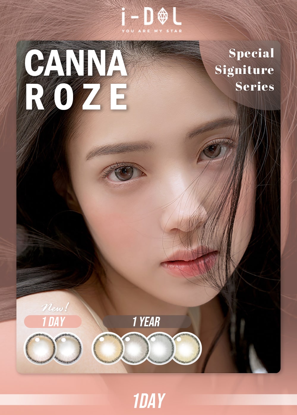 cannaroze, Korean popular, colored contact lens, sns popular,1year,1day