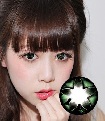  【Yearly / 2 Lenses】 Secret big star CF Green /075